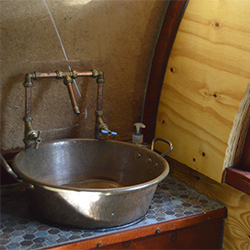 Wetroom Features: Reclaimed basin and copper piping